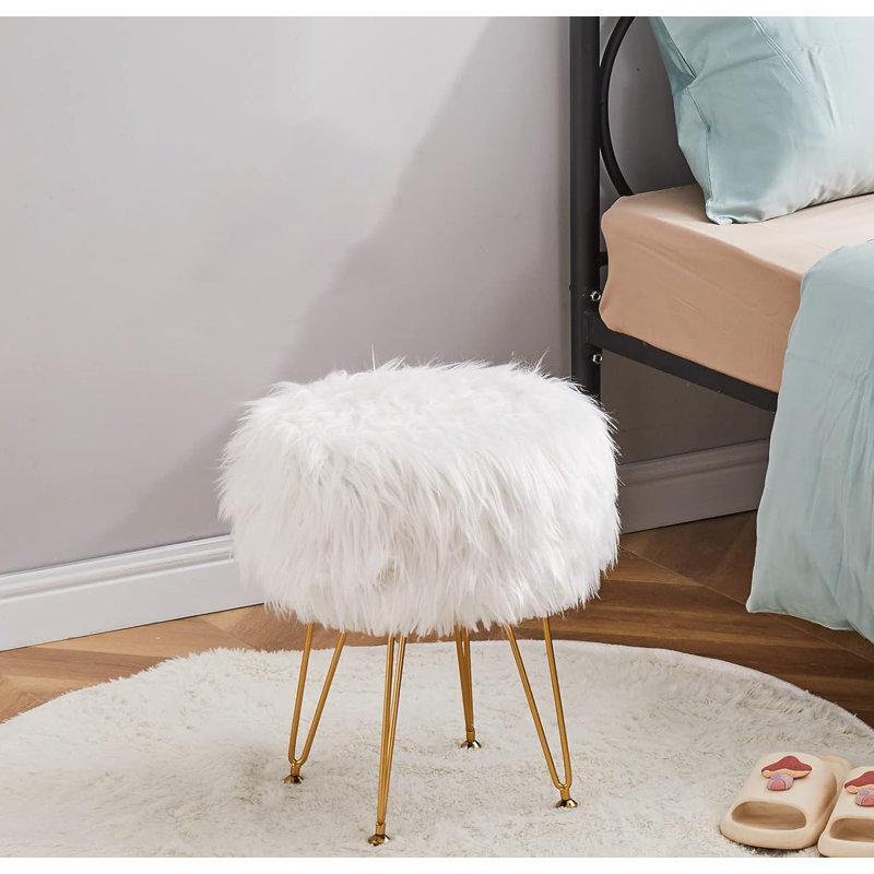 Furry ottoman stool discount